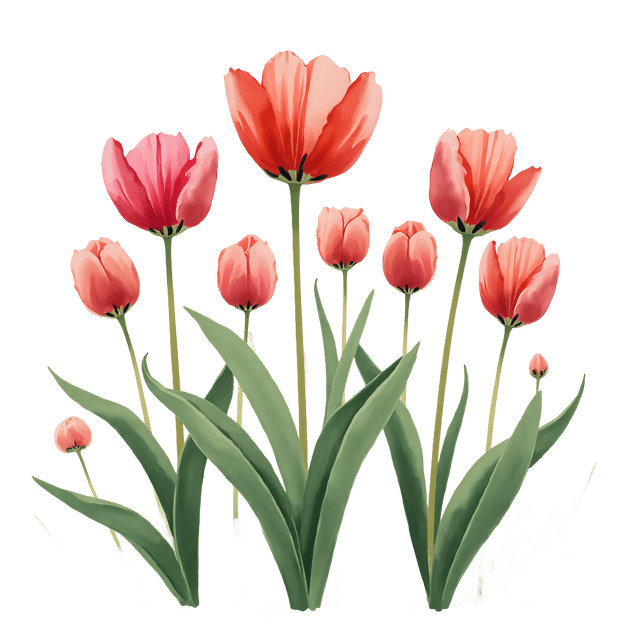 Free transparent PNG: Blooming Tulips  Spring Clipart, free downloadable png
