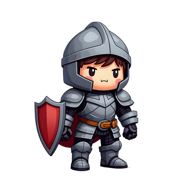 Free transparent PNG: Brave Amigurumi Knight in Armor PNG with Transparent Background