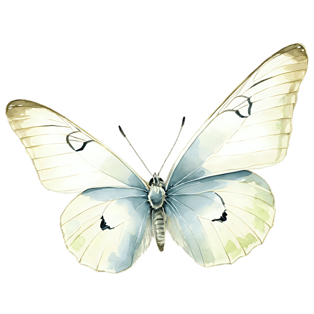 Free transparent PNG: Cabbage White Butterfly Watercolor Style Transparent PNG Illustration