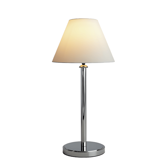 Free transparent PNG: Chrome-and-Glass Lamp PNG with Sleek Design and Transparent Background
