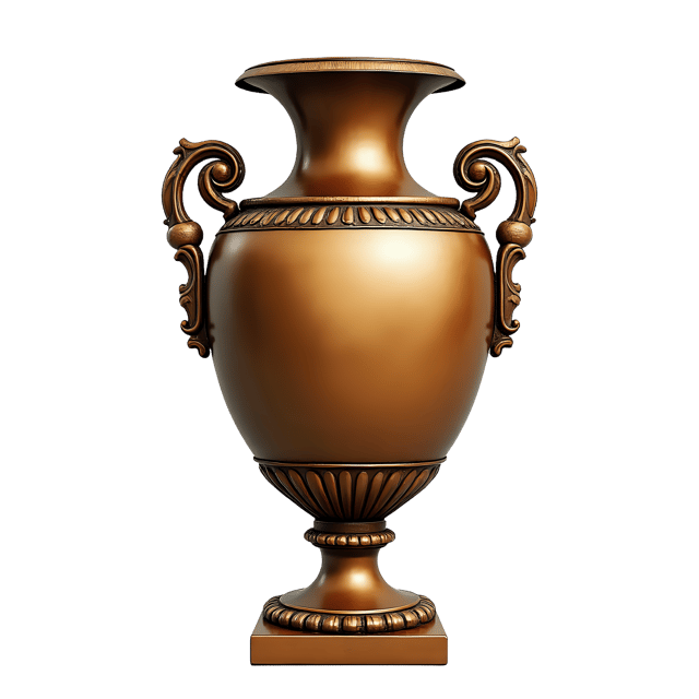 Free transparent PNG: Elegant Bronze Vase PNG with Polished Surface and Ornate Accents for Decorative Design