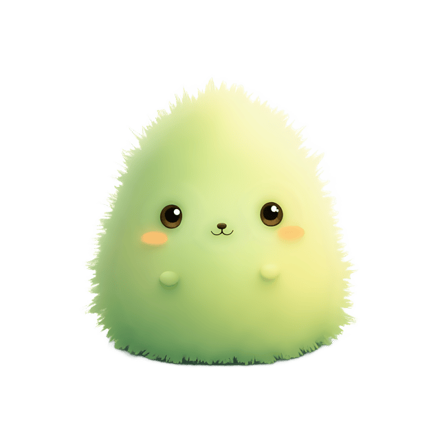 Free transparent PNG: 11 Fluffy Pastel Green and Yellow Creature PNG with Transparent Background
