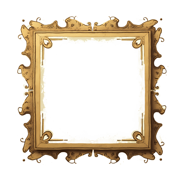 Free transparent PNG: Rustic Stamp Frame  Faded Gold Print Design, free png download