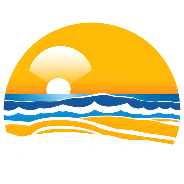 Free transparent PNG: Beach Waves and Setting Sun PNG Illustration with Transparent Background for Coastal Art