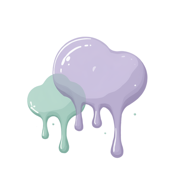 Free transparent PNG: Whimsical Drip Art in Soft Lavender and Pale Green PNG