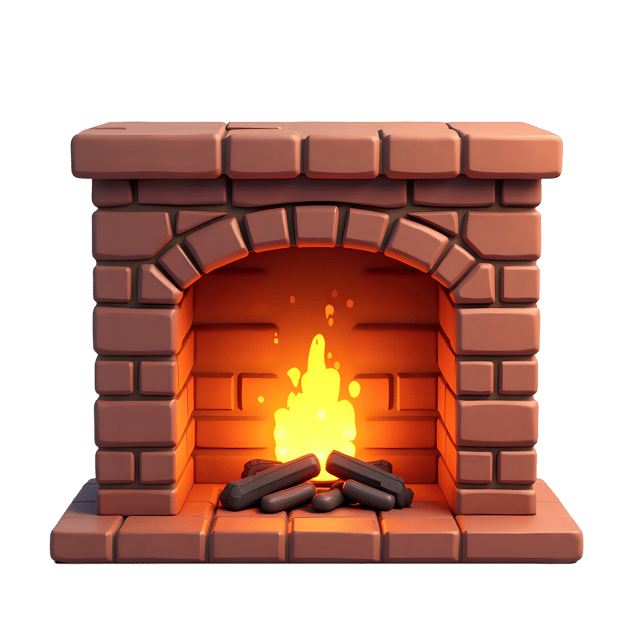 Free transparent PNG: Warm Fireplace PNG with Transparent Background for Home Decor and Art Projects