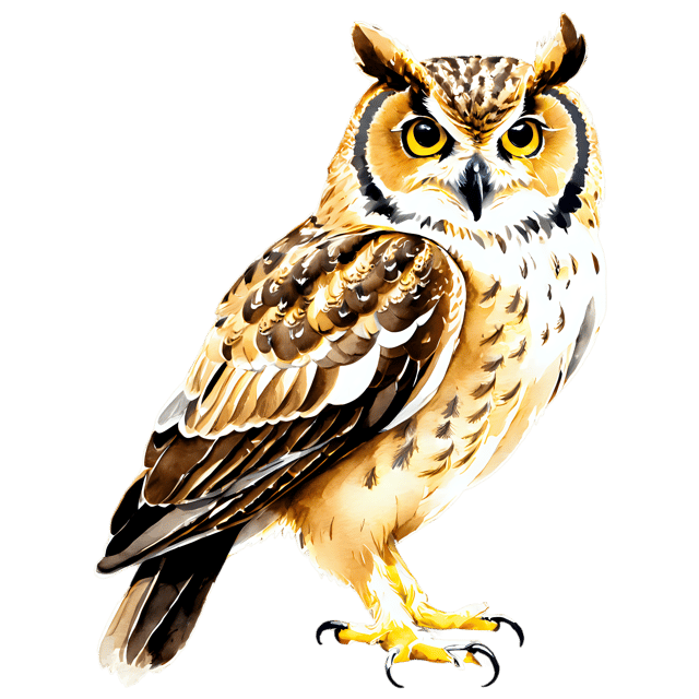 Free transparent PNG: Transparent Watercolor Owl PNG – Gentle Illustration for Various Uses