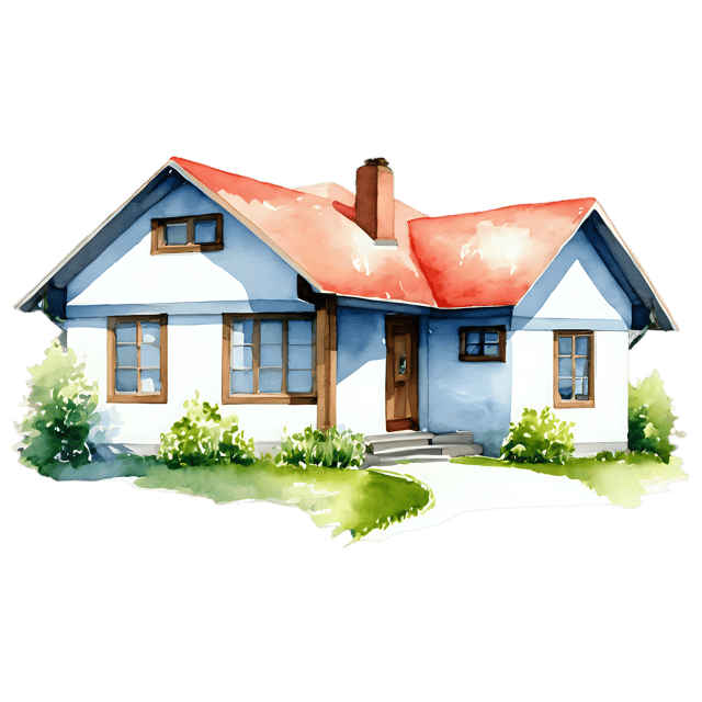 Free transparent PNG: Craftsman House Watercolor Illustration – Transparent PNG for Design and Art