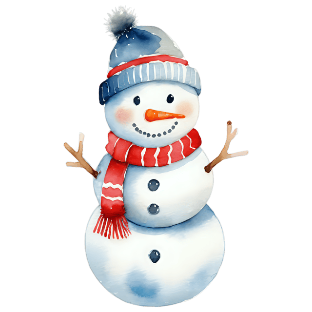 Free transparent PNG: Smiling Snowman Watercolor Illustration - Transparent PNG