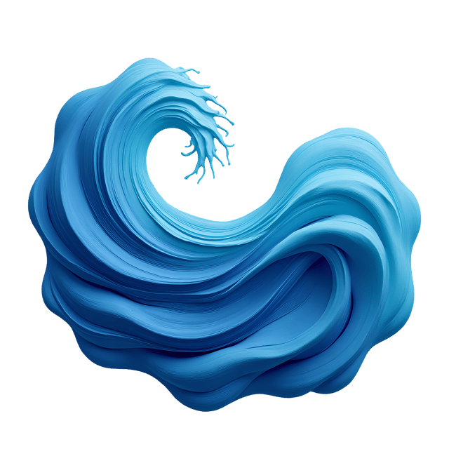 Free transparent PNG: Mystical 3D Wave Form with Deep Ocean Blues