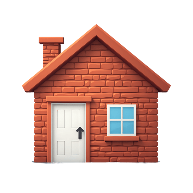 Free transparent PNG: Simple Brick House with White Door PNG Transparent Background