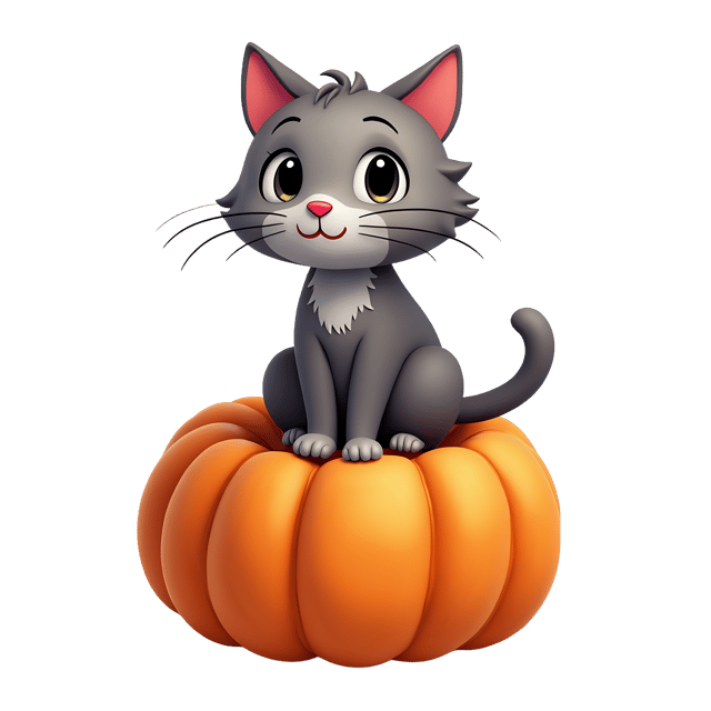 Free transparent PNG: Cat Sitting on Carved Pumpkin  Halloween Clipart, free downloadable png