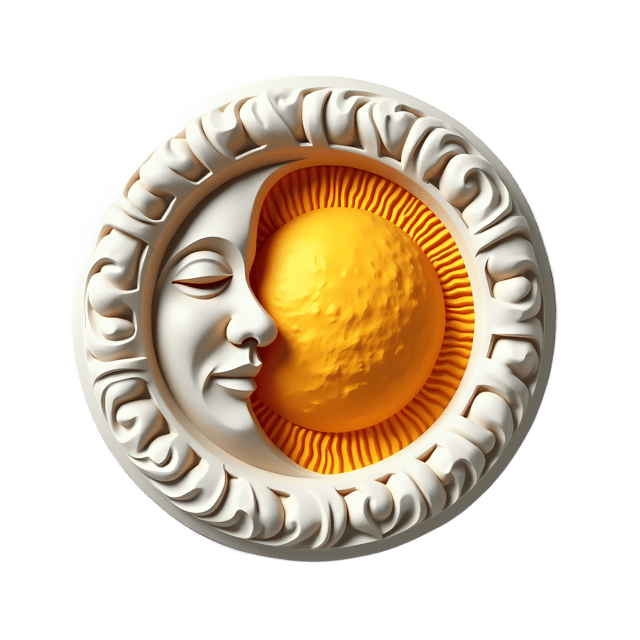 Free transparent PNG: Sun and Moon Cameo  Artistic Clipart Design, free download png
