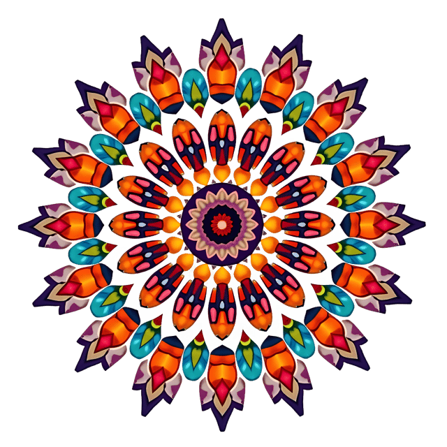 Free transparent PNG: Symmetrical Mandala with Vibrant Colors and Shapes