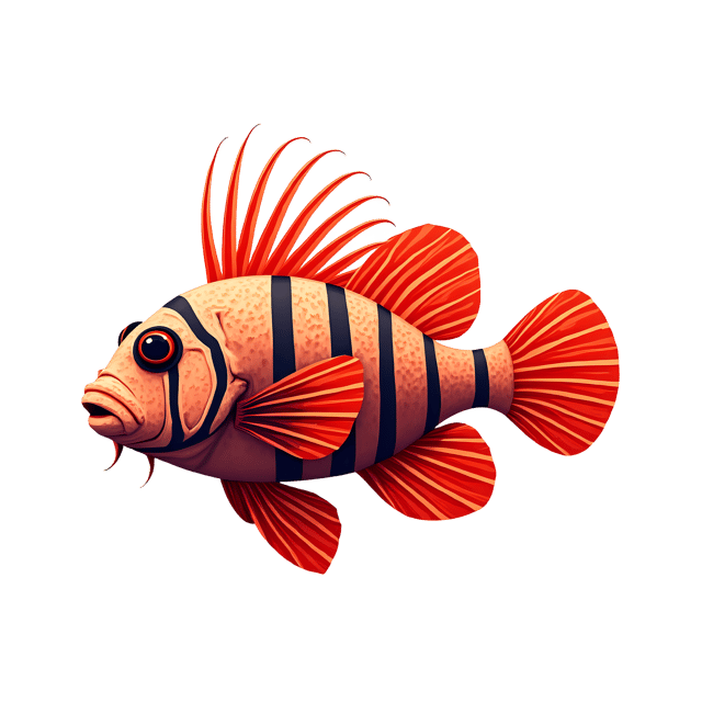 Free transparent PNG: Magnificent Lionfish PNG with Transparent Background for Unique Aquatic Imagery