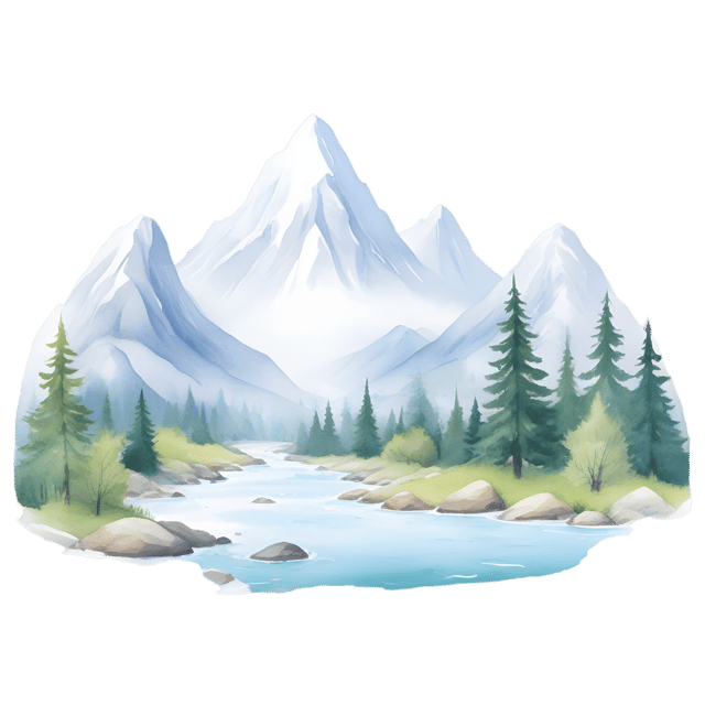 Free transparent PNG: Misty Mountains and River PNG with Transparent Background for Nature Imagery