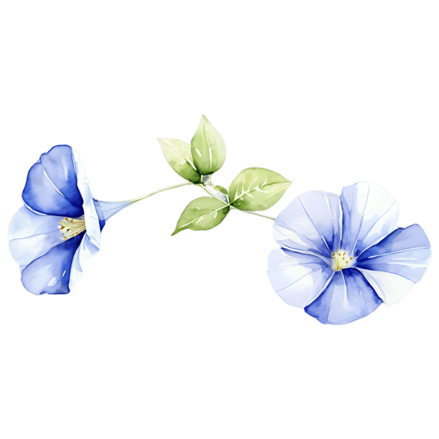 Free transparent PNG: Watercolor Morning Glory Flower Transparent PNG – Gentle Illustration for Floral Designs