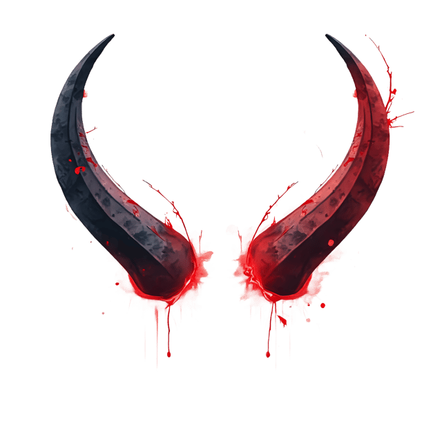 Free transparent PNG: Horns with Glowing Red Cracks  Unique Decorative PNG, free download