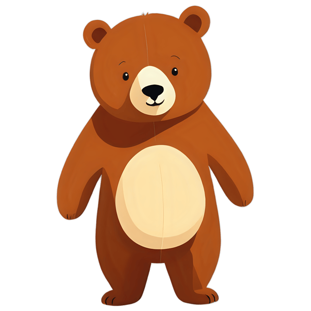 Free transparent PNG: Cute Cartoon Bear Illustration for Nursery Decor and Crafting
