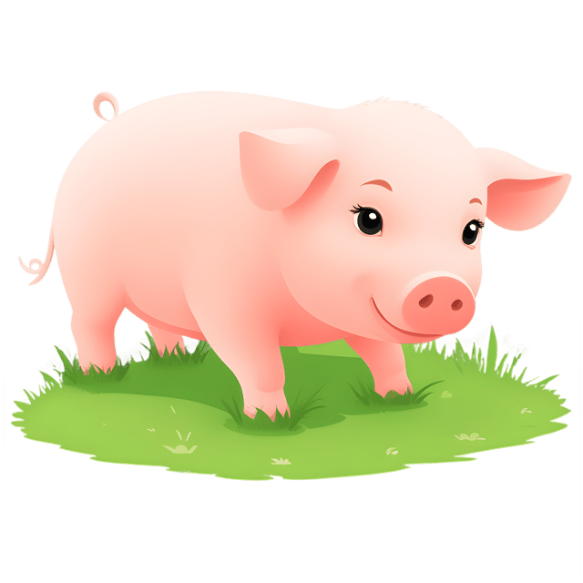 Free transparent PNG: Small Pig Snuffling in Grass Transparent PNG