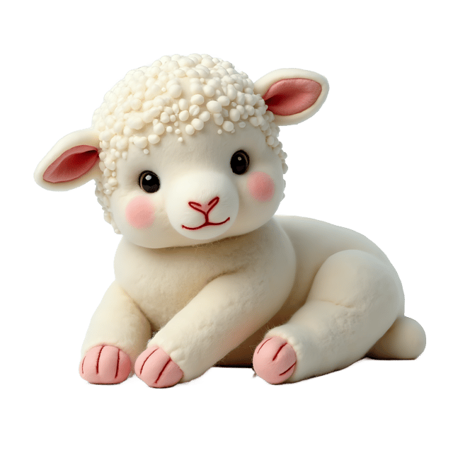 Free transparent PNG: Needle-Felted Lamb PNG with Transparent Background for Woolen Art and Crafts