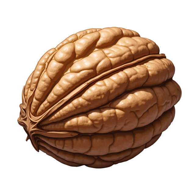 Free transparent PNG: Dark-Brown Walnut with Hard Shell and Intricate Patterns Clipart Illustration