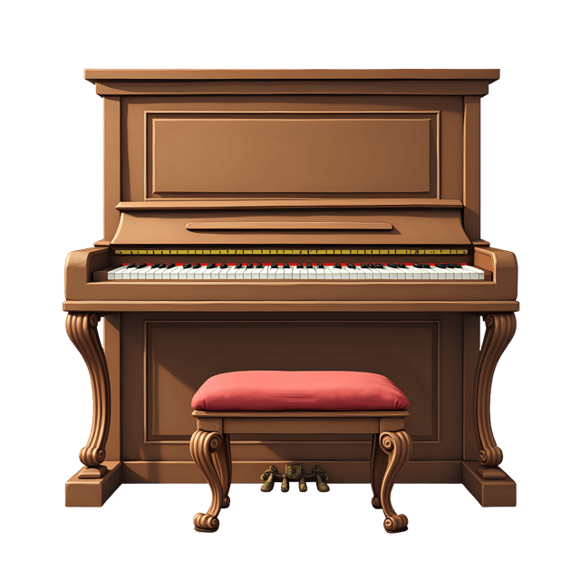Free transparent PNG: Vintage Cartoon Piano PNG Clipart  Ideal for Music-themed Designs  Vintage Decor