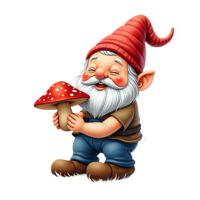 Free transparent PNG: Garden Gnome Holding Mushroom  Fairy Tale Clipart, free downloadable png