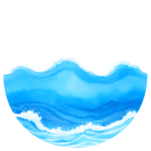 Free transparent PNG: Circular Wave Shore PNG with Transparent Background for Coastal Art