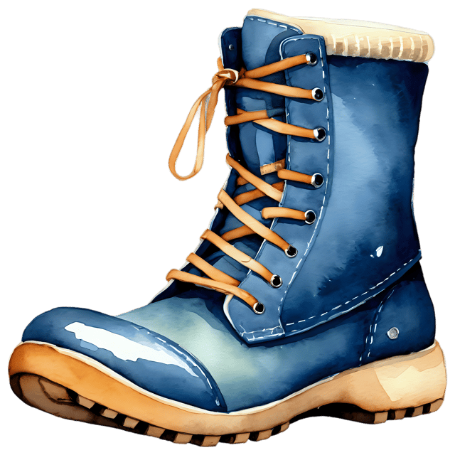 Free transparent PNG: Watercolor Camping Boots Transparent PNG – Gentle Illustration for Outdoor Themes