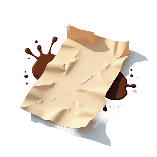 Free transparent PNG: Crumpled Paper Fold  Unique Design Clipart with Coffee Splash, free download png