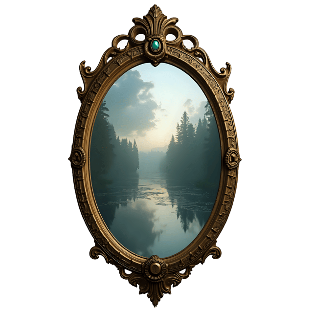 Free transparent PNG: Antique Mirror PNG with Faint Glimpses of Other Worlds