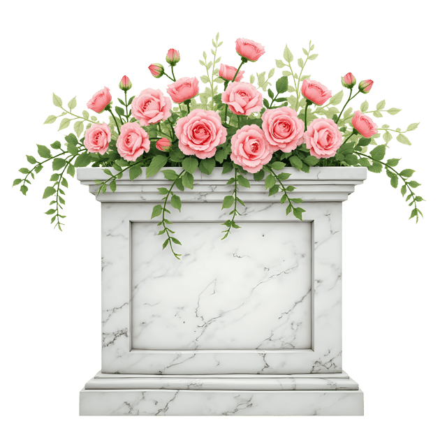Free transparent PNG: Floral Marble Pedestal  Elegant Decor Clipart, free png download