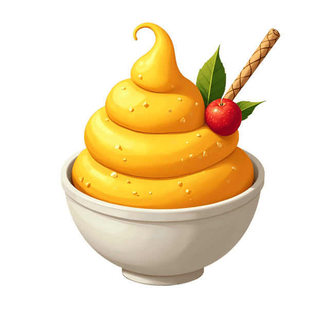 Free transparent PNG: Mango Ice Cream with Fruit Garnish  Dessert Clipart, free downloadable png