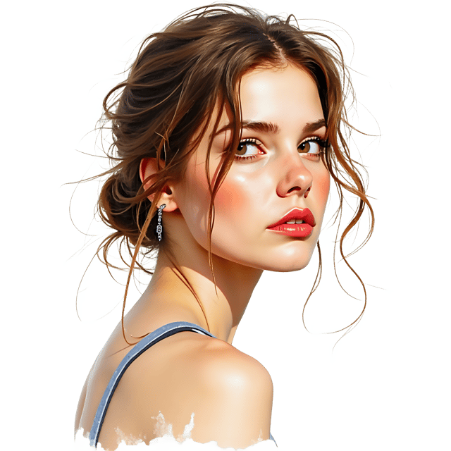 Free transparent PNG: Pensive Woman PNG  Thoughtful Portrait for Art, Therapy  Reflection