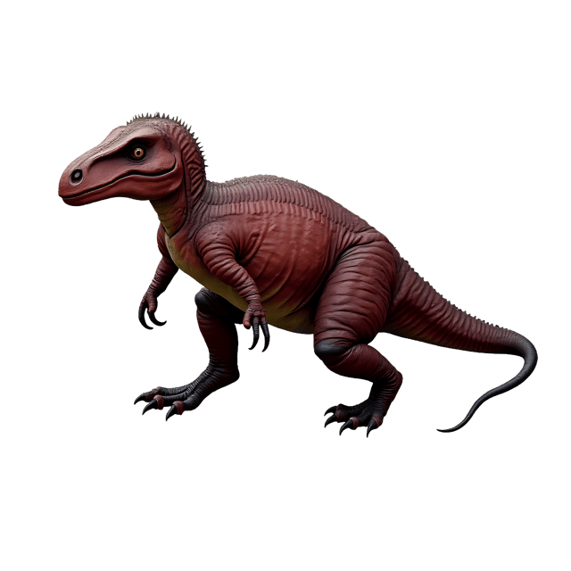 Free transparent PNG: Primitive Theropod PNG with Scaled Body and Deep Maroon Color