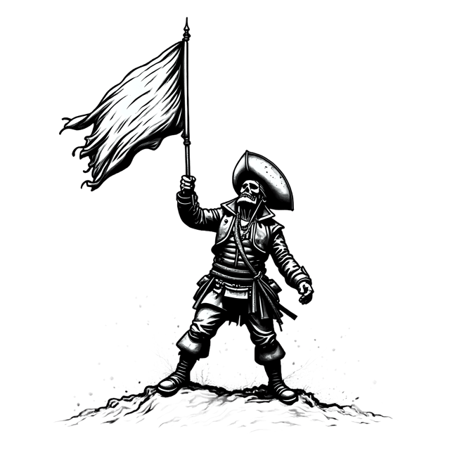 Free transparent PNG: Pirate Raising a Flag PNG  Ideal for Themed Decorations and Creative Projects
