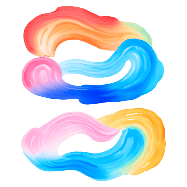 Free transparent PNG: Vibrant Flowing Hue Strokes PNG with Transparent Background for Artistic Design