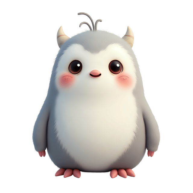 Free transparent PNG: Friendly Monster PNG with Soft White and Gray Color Scheme