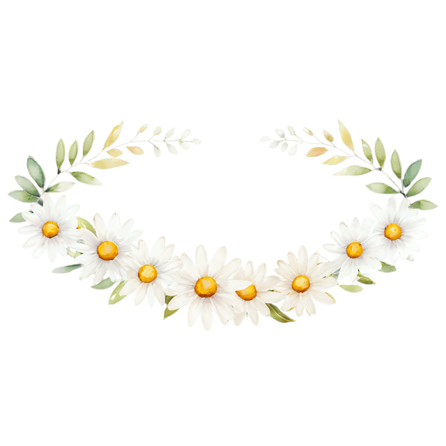 Free transparent PNG: Daisy Garland Watercolor PNG – Transparent Background Floral Illustration