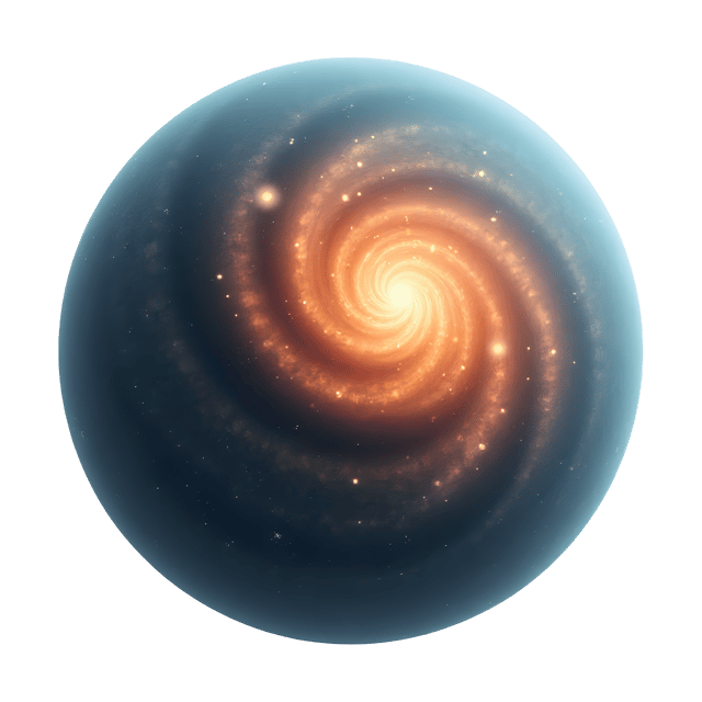 Free transparent PNG: 3D Stellar Galaxy Sphere with Cosmic Dust and Nebulae - Transparent PNG