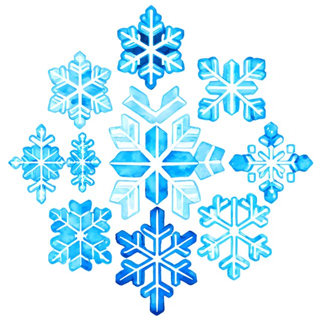 Free transparent PNG: Transparent Blue Snowflake Watercolor Illustration – Gentle Clipart for Wintery Designs