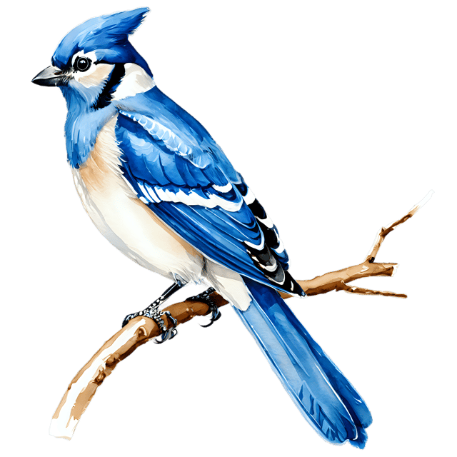 Free transparent PNG: Blue Jay Watercolor Illustration – Transparent PNG for Nature Lovers