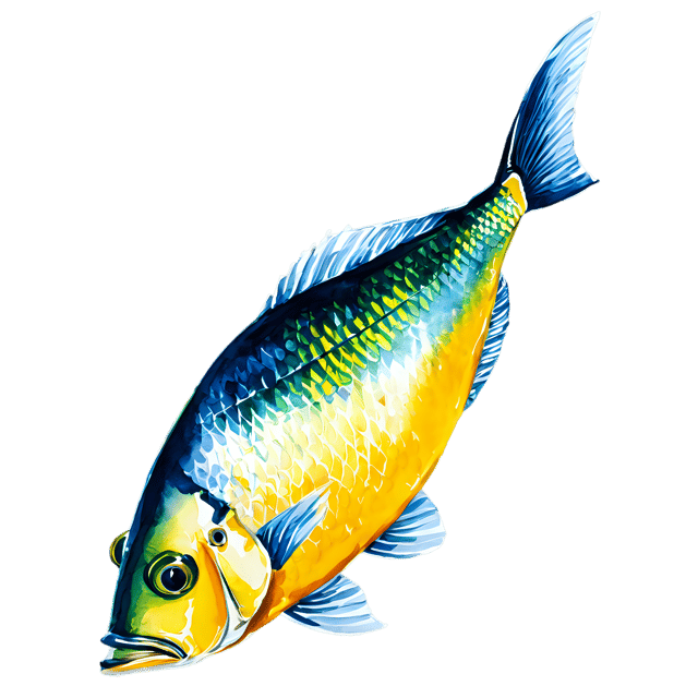 Free transparent PNG: Transparent Watercolor Dorado Fish Illustration – PNG for Designers & Creators