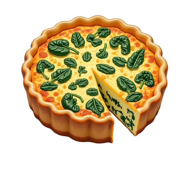 Free transparent PNG: Quiche with Spinach PNG Clipart  Perfect for Food Projects Menus
