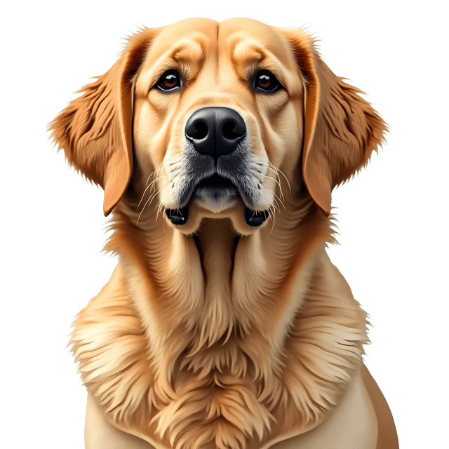 Free transparent PNG: Golden Retriever Portrait PNG with Transparent Background for Art and Design
