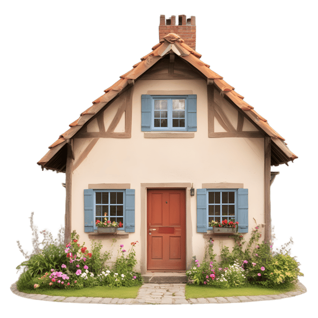 Free transparent PNG: Floral Country Cottage PNG Clipart for Nursery and Crafting Projects