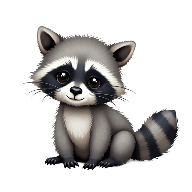 Free transparent PNG: Cute Baby Raccoon PNG with Transparent Background for Fluffy Animal Art