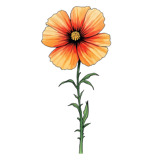 Free transparent PNG: Marker-Drawn Flower  Handmade Clipart, free downloadable png