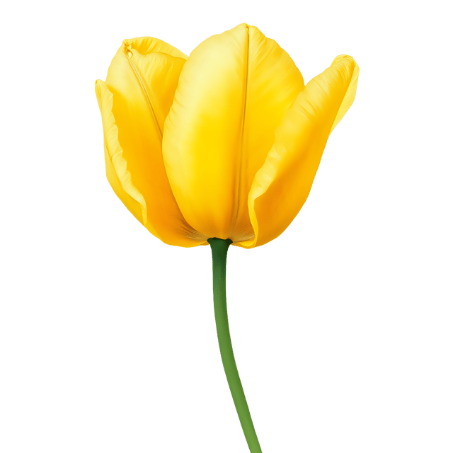 Free transparent PNG: Single Yellow Tulip PNG with Transparent Background for Floral Design and Clipart